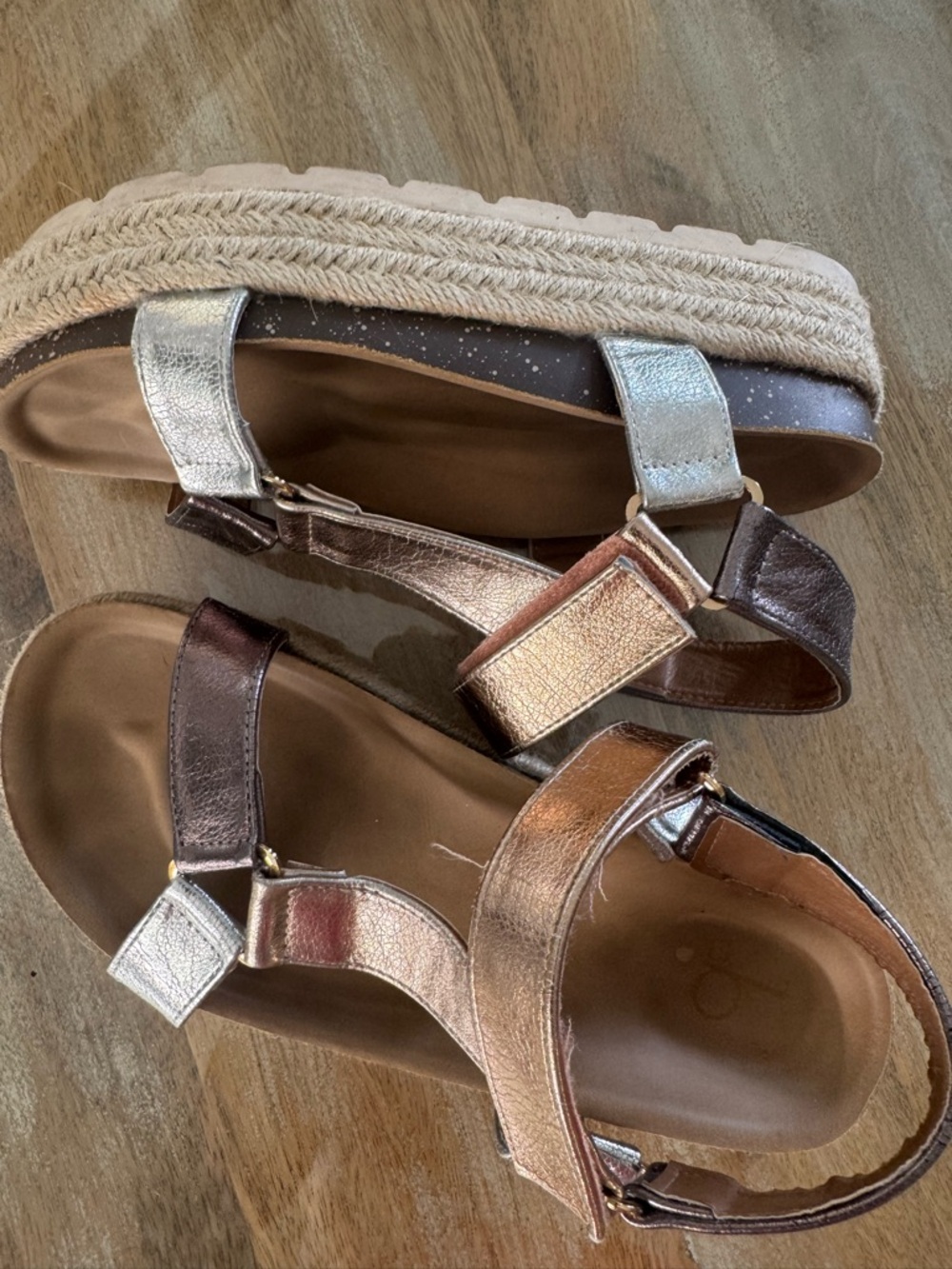 Metallic Multi-Color Platform Sandals for Women